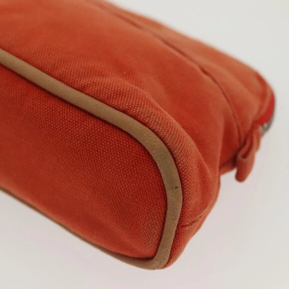 HERMES Bolide Pouch PM Pouch Canvas Orange Silver Auth ti3344 - Picture 10 of 16